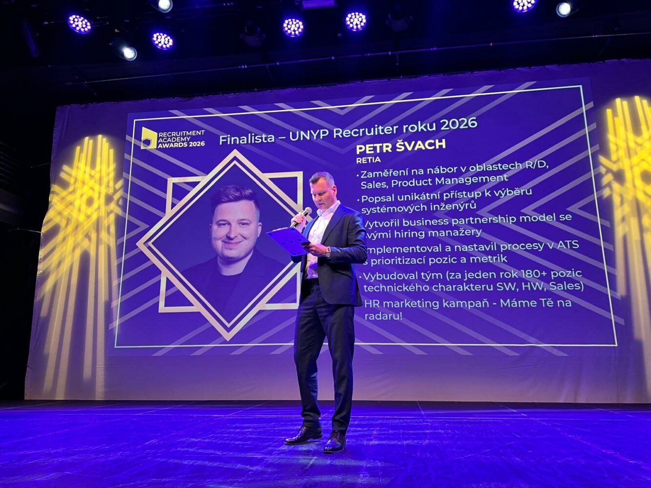 An event organizer introduces the candidates for the Recruiter of the Year Award at the Recruitment Academy Awards